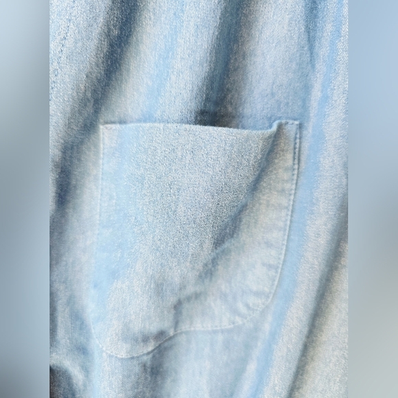 Emma & Michele Blue Denim Like Rayon Shirt Dress 3/4 Sleeve Size S - Picture 5 of 7